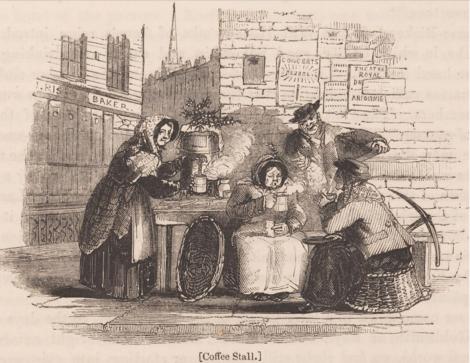 Coffee stall, from Charles Knight's London, vol.4, 1843