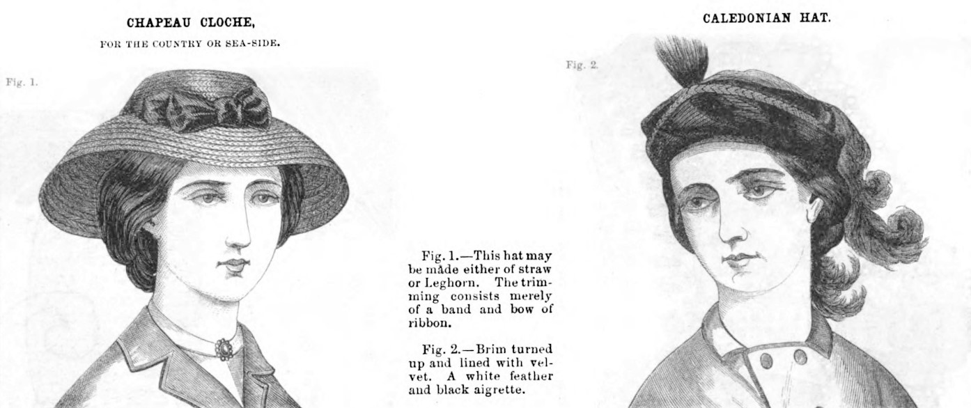 Caledonian and chapeaux cloche godeys 1862